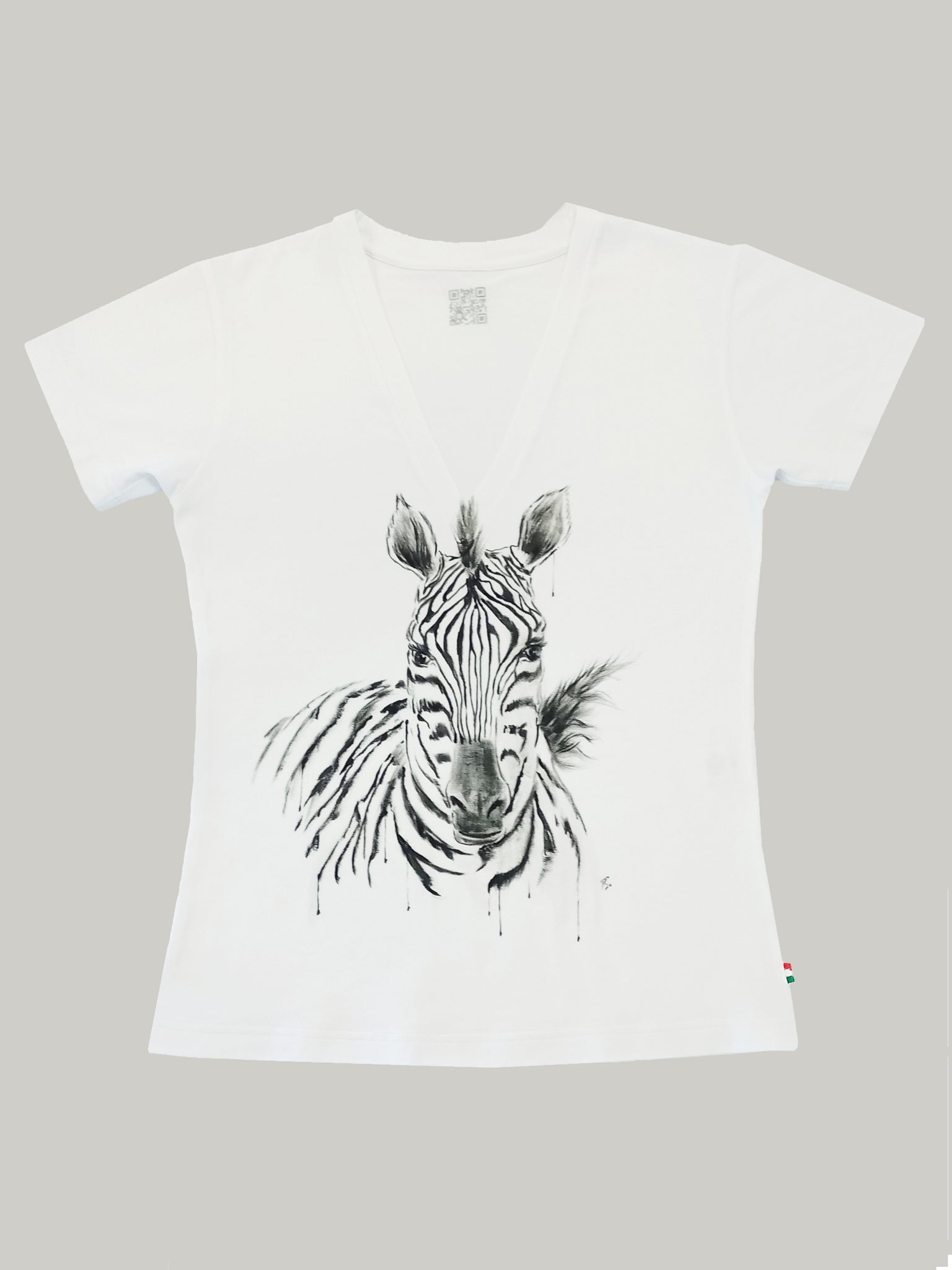 T-Shirt Donna Scollo V Zebra