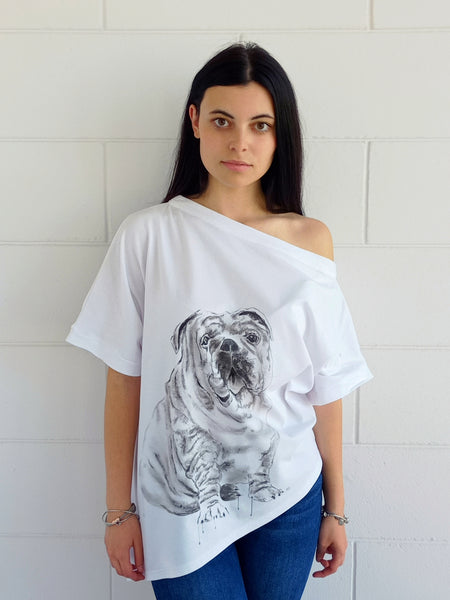 T-Shirt Donna asimmetrica Bulldog