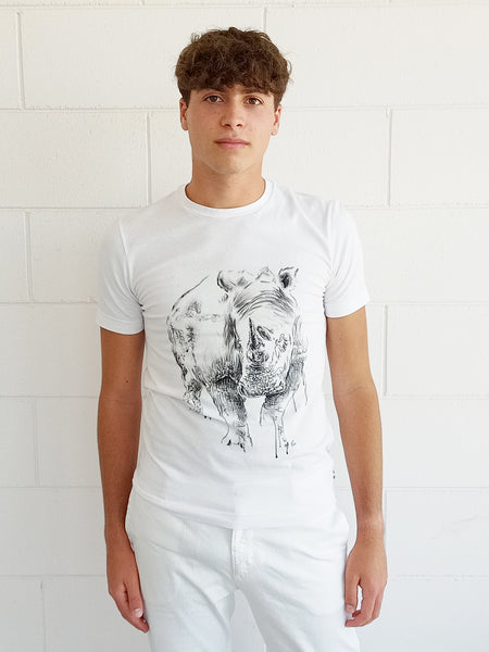 T-Shirt Uomo Girocollo Rinoceronte