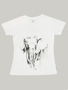 T-Shirt Donna Scollo V Elefante