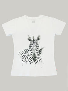 T-Shirt Donna Scollo V Zebra